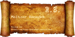 Meltzer Benedek névjegykártya